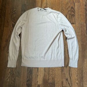 Jenni Kanye neutral beige light merino wool sweater, size XS